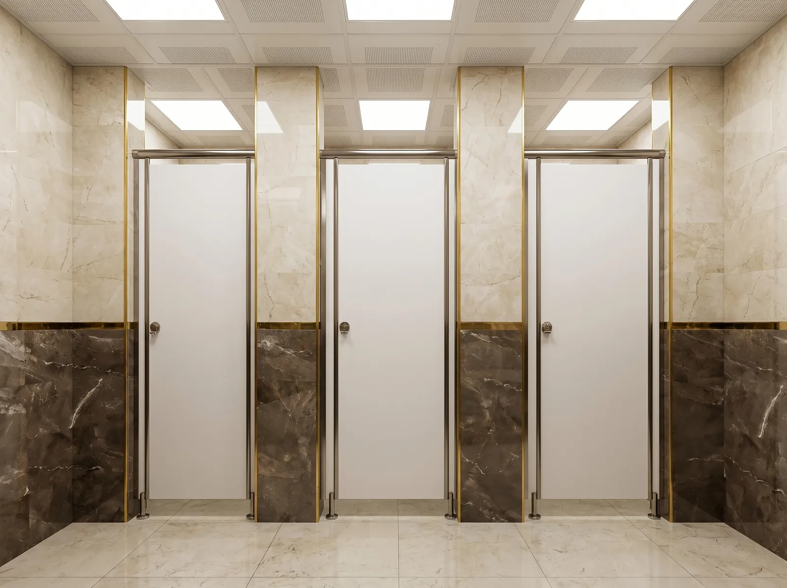 Ticari WC — kabin bölmeleri uygulaması